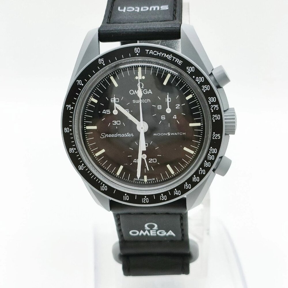 Omega x Swatch Watch SO33M100 40mm Men's Black X Grays 300-082325
